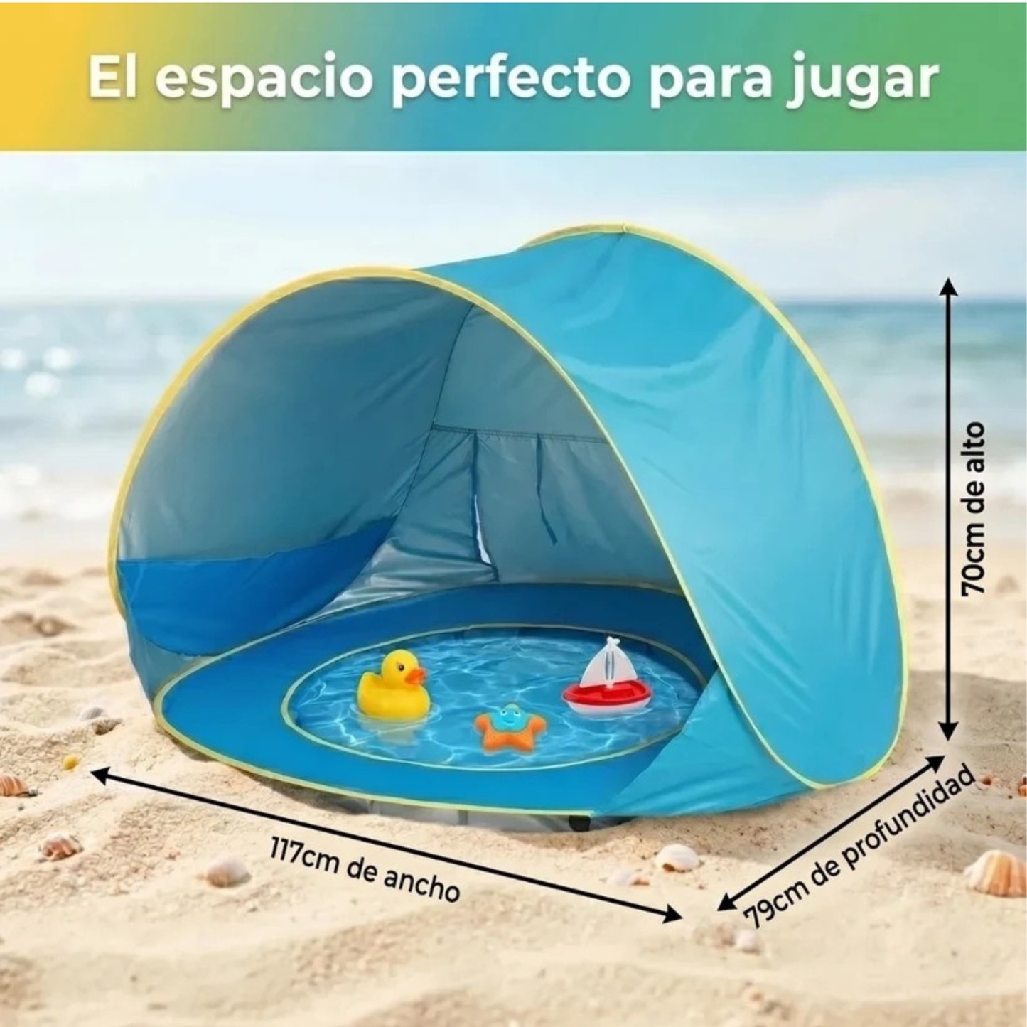 Carpa con piscina para playa