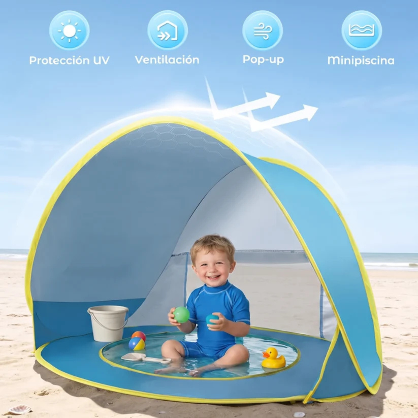 Carpa con piscina para playa