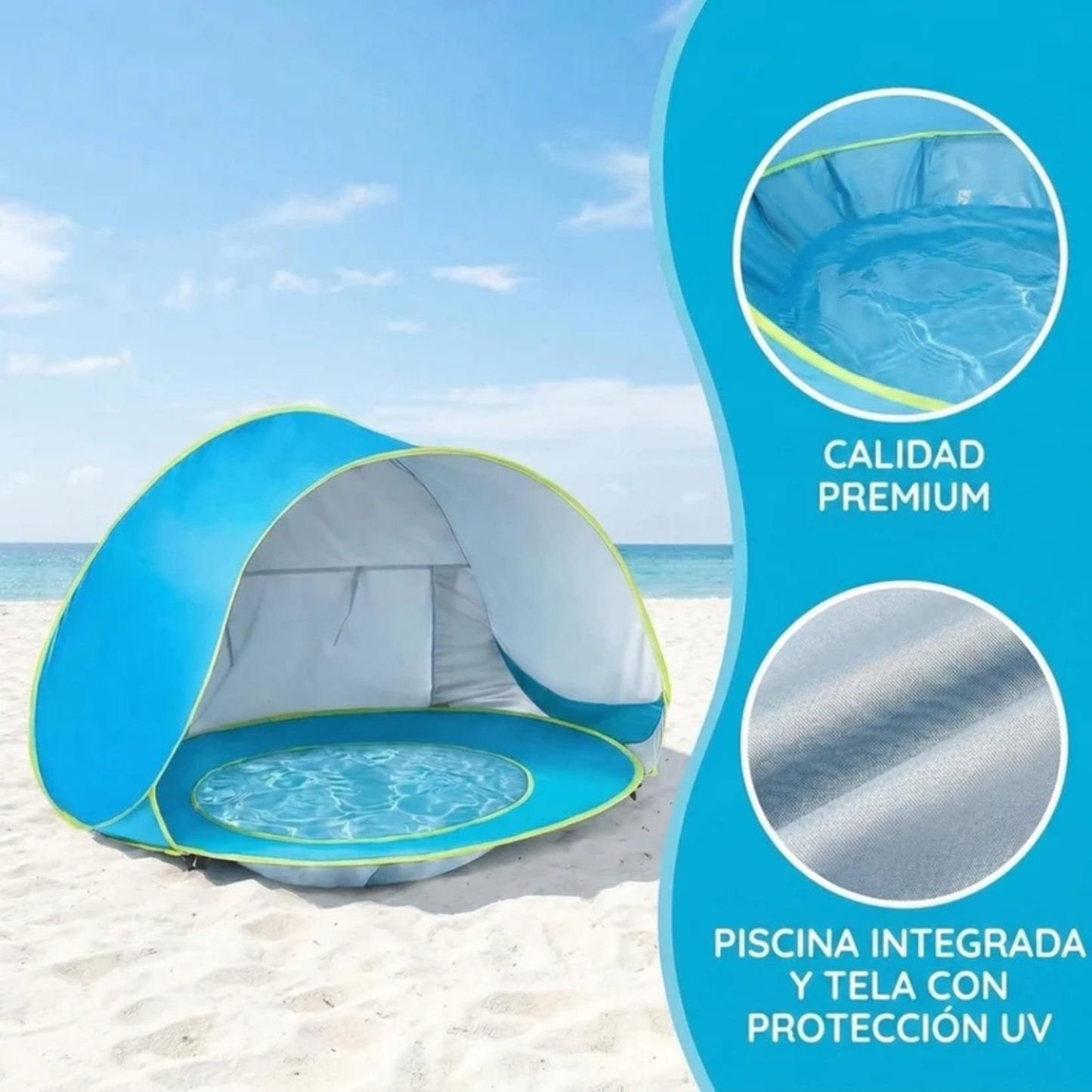 Carpa con piscina para playa